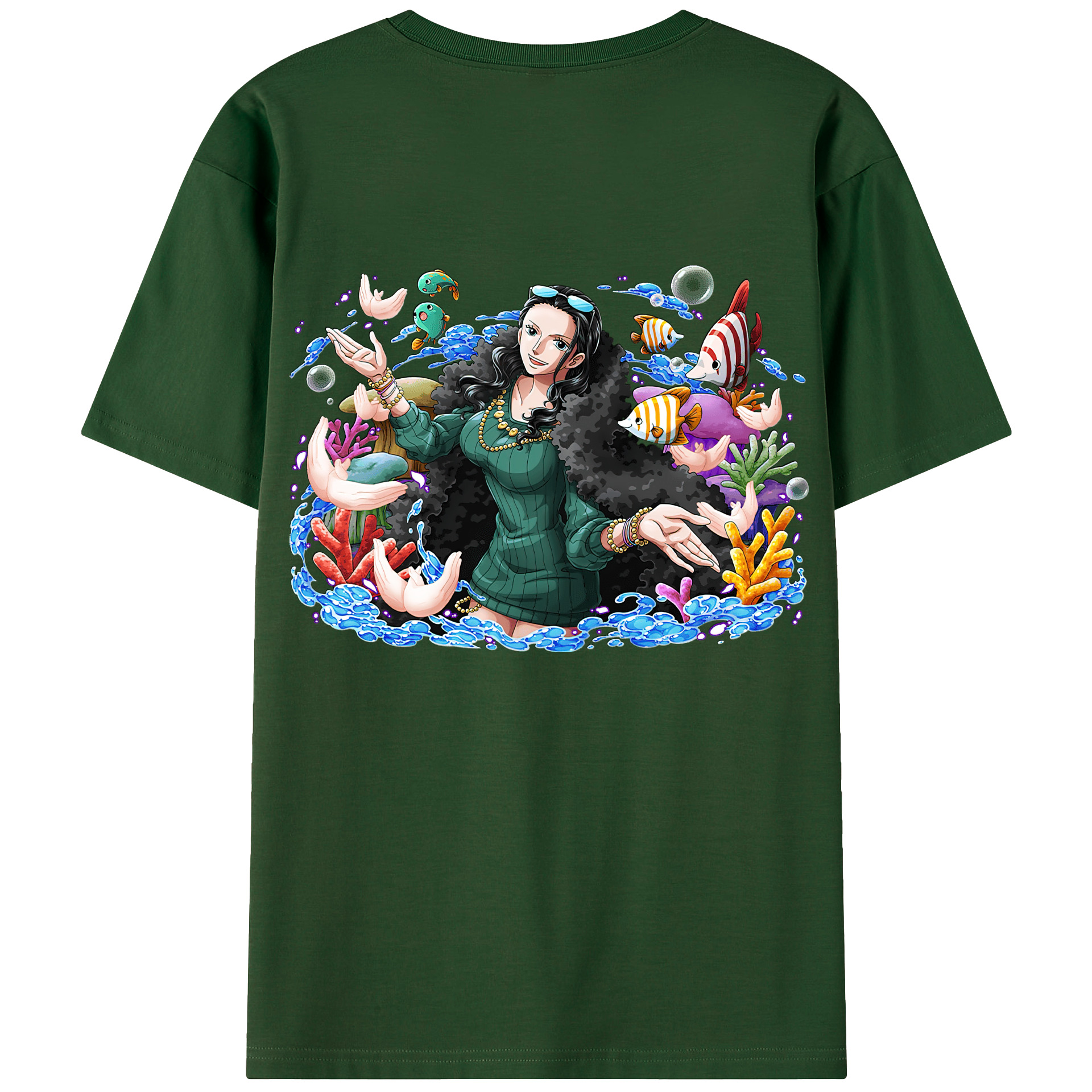 ワンピース ニコ・ロビン ONE PIECE Nico Robin 綿100％半袖Tシャツ（背面プリント）